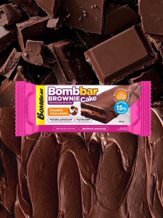 Протеиновый брауни BOMBBAR - Двойной шоколад 45г