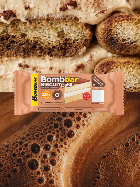 Протеиновый бисквит BOMBBAR  - Тирамису 45г
