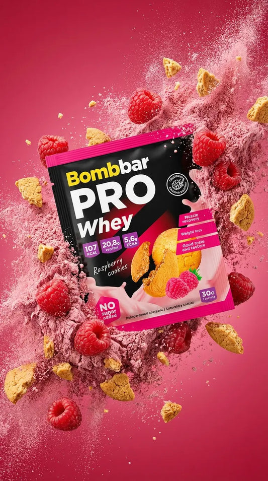 BOMBBAR Протеиновый коктейль - Малиновое печенье 30г