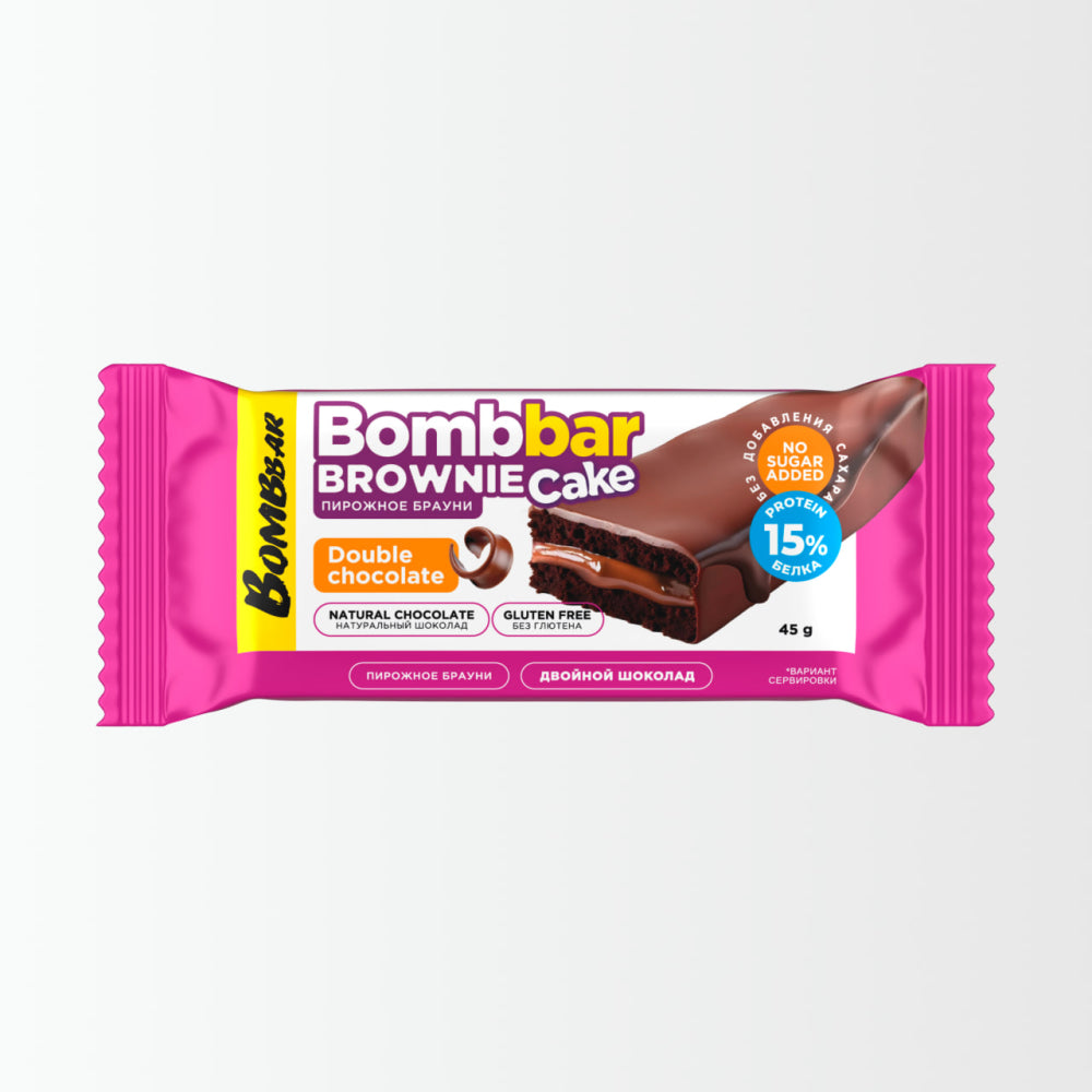 Протеиновый брауни BOMBBAR  - Двойной шоколад 45г