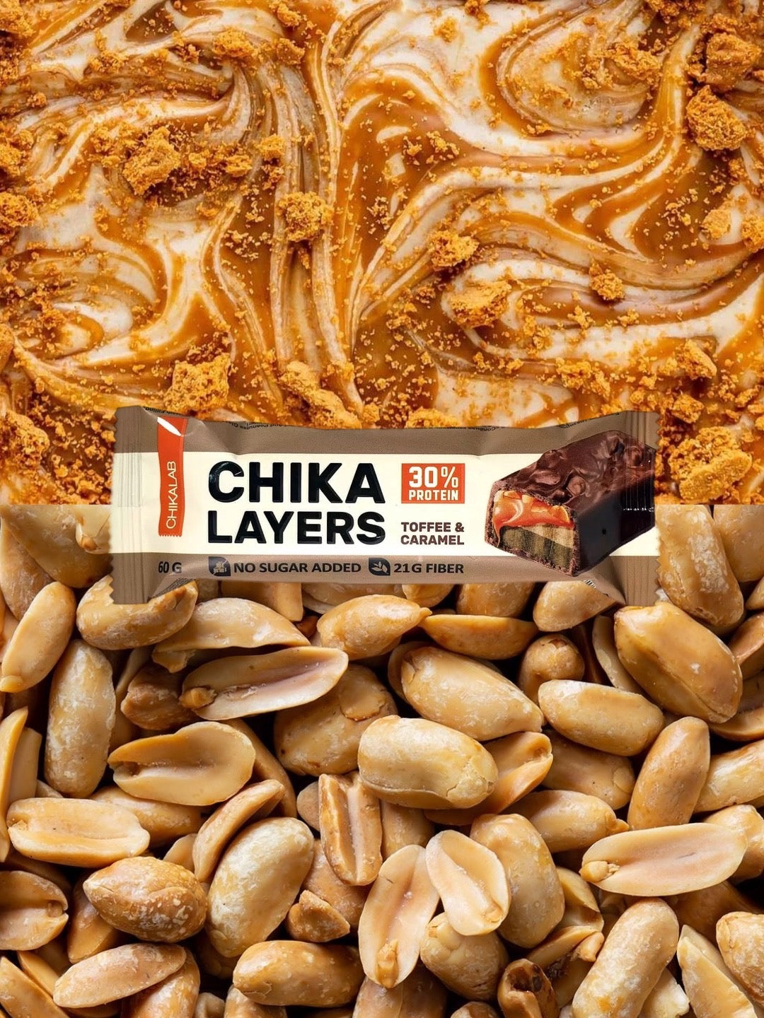 Батончик Chikalayers - Солёная карамель и арахис 60г