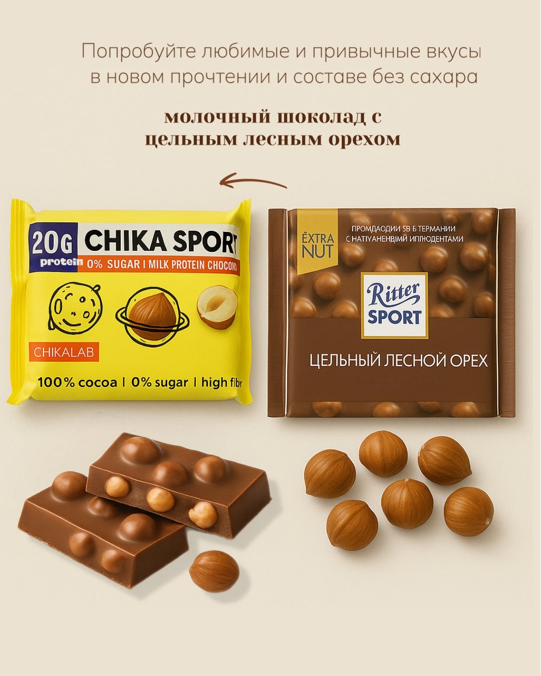 Шоколад Chikalab Молочный с фундуком 100 г