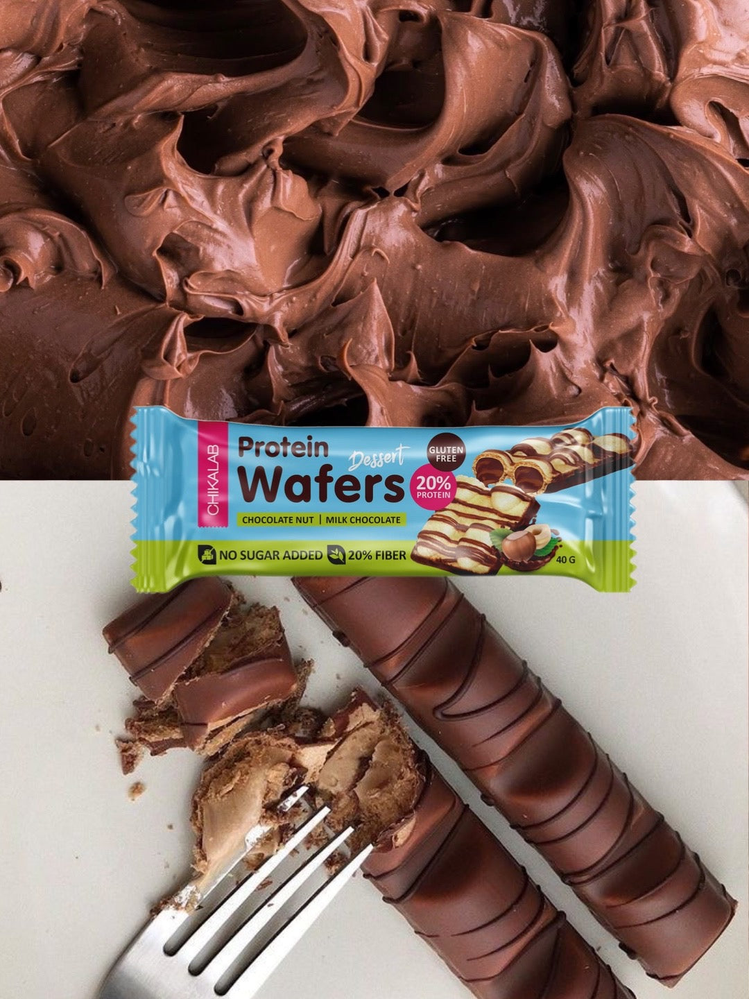 Вафли Chikalab Шоколадно-ореховый десерт 40г